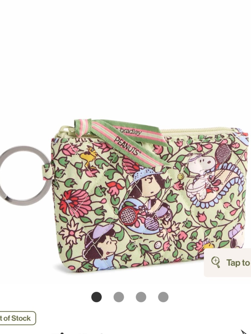 VERA BRADLEY Peanuts Zip ID CaseCountry Club Peanuts Paisley NWT